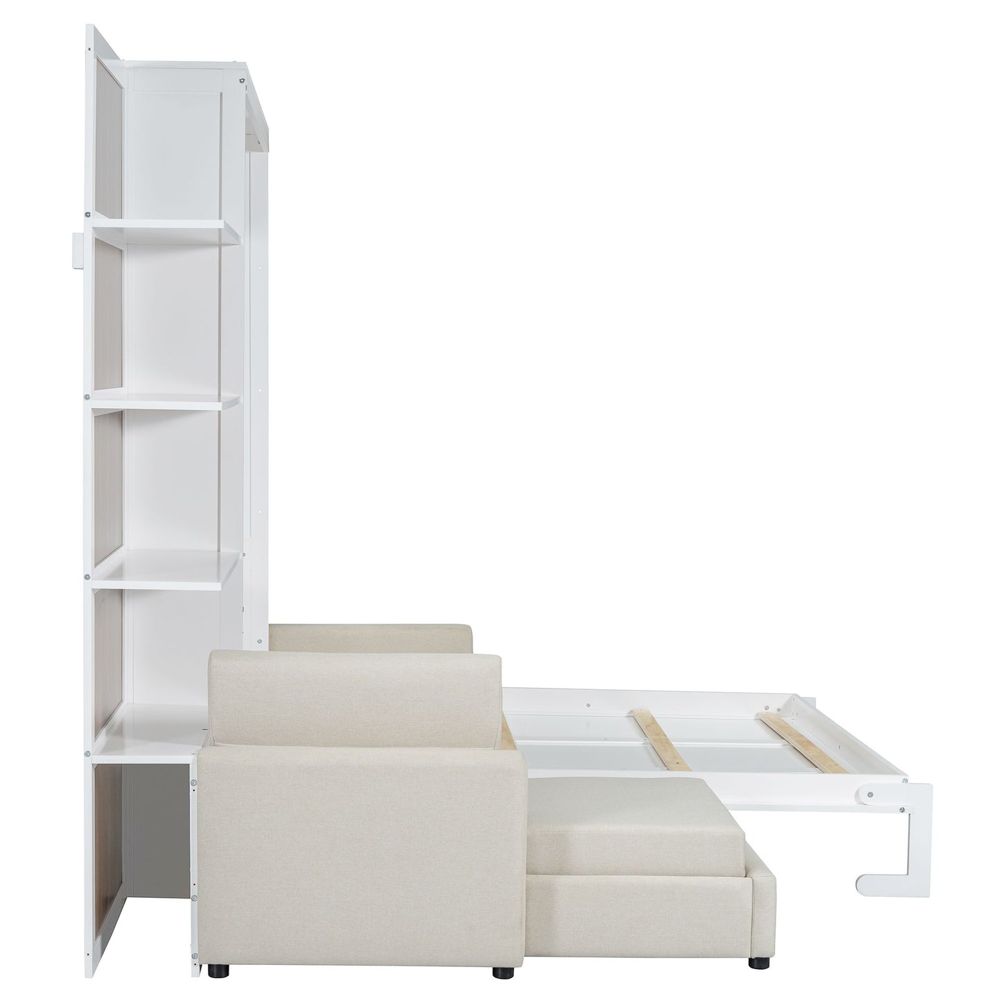 Queen Size Murphy Bed | with Sofa and Shelves