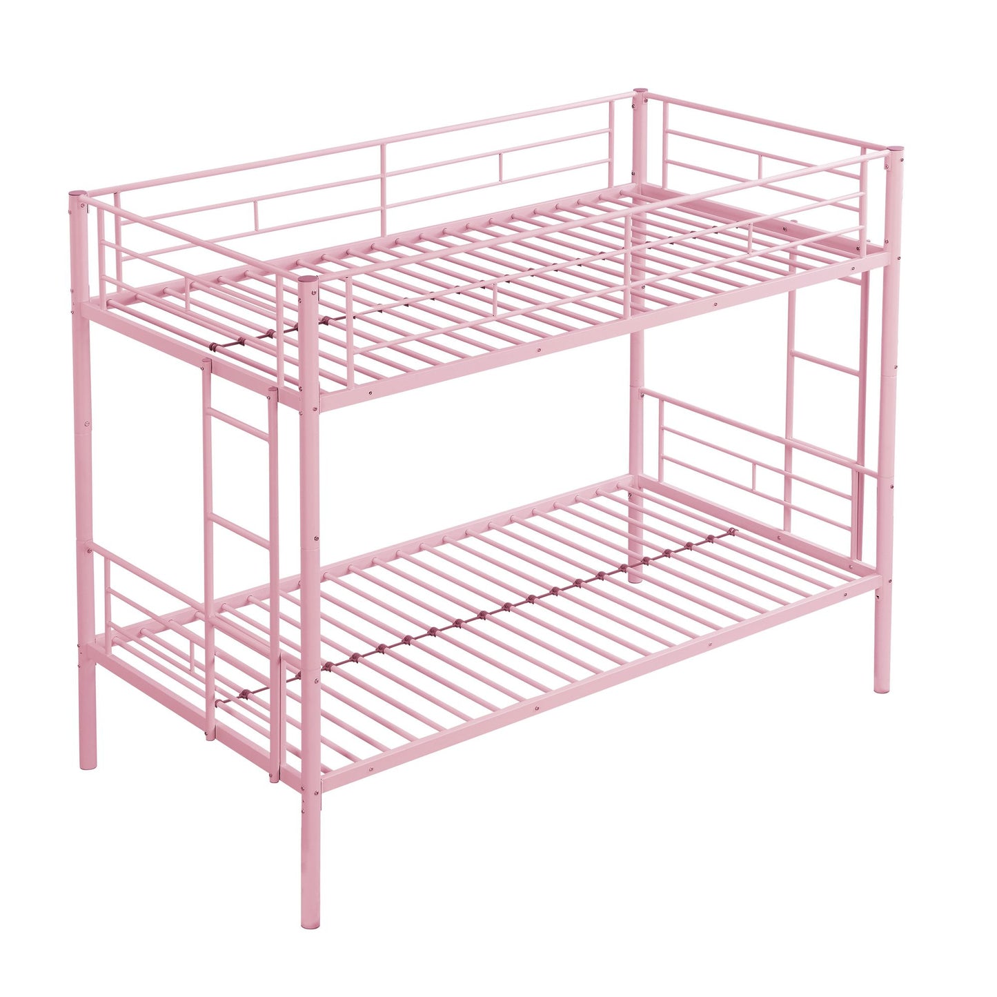 Bunk Bed Twin Over Twin Size with 2 Ladders and Full-Length Guardrail | Twin Bunk Beds for Kids