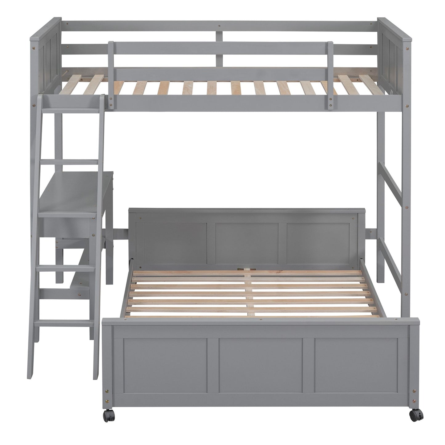 Gray Twin Over Full Bunk Bed | Twin Bunk Beds for Kids