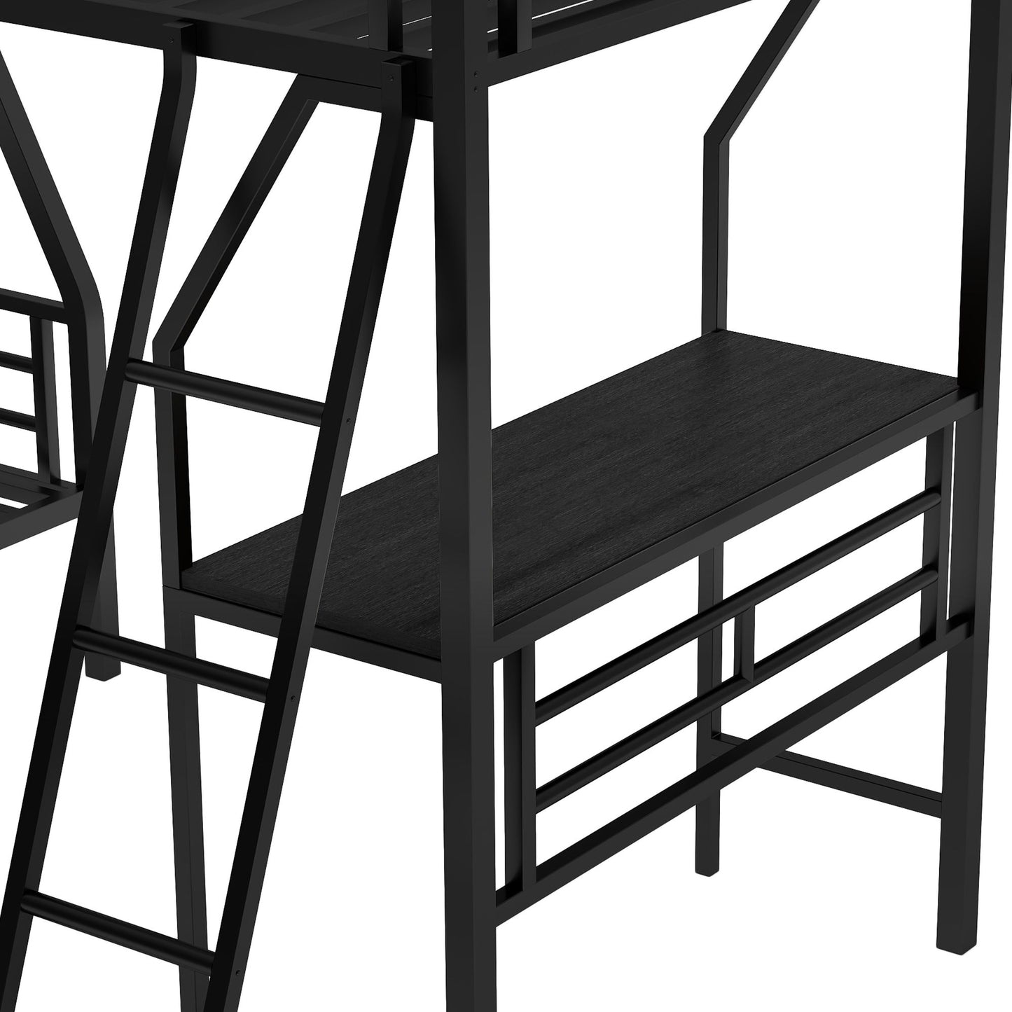 Twin over Full Bunk Bed with Attached Twin Loft Bed and Desk | Twin Bunk Beds for Kids
