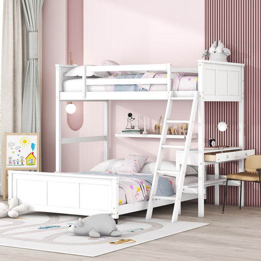 White Twin Over Full Bunk Bed | Twin Bunk Beds for Kids