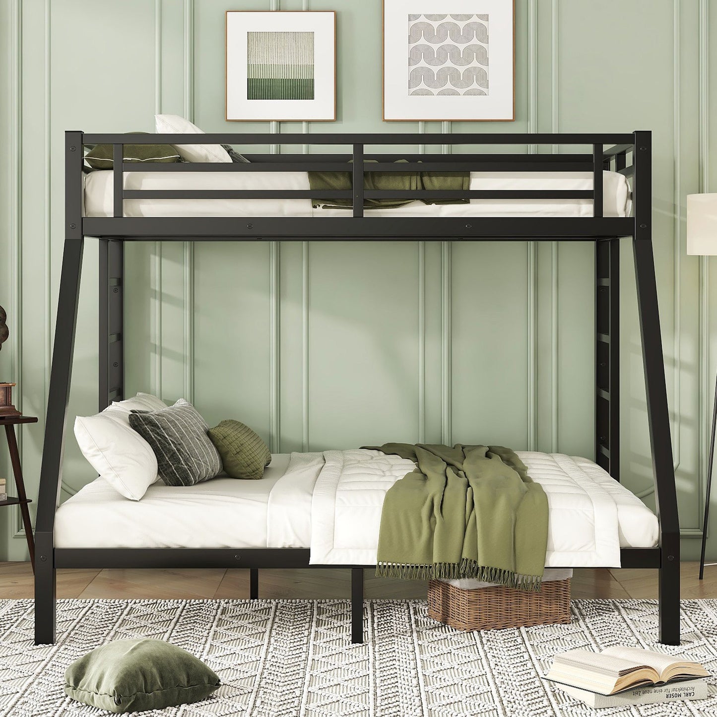 Bunk Bed for Teens and Adults | Twin Over Queen Bunk Bed Metal