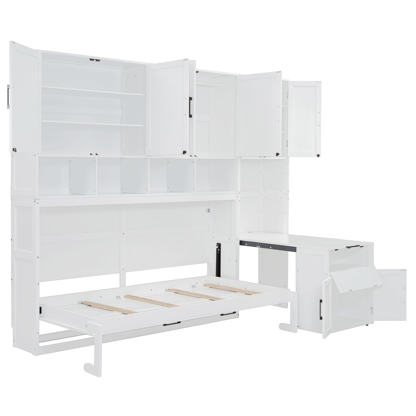 Twin Size Murphy Bed with Closet, Drawers & Desk | Murphy Bed for Kids