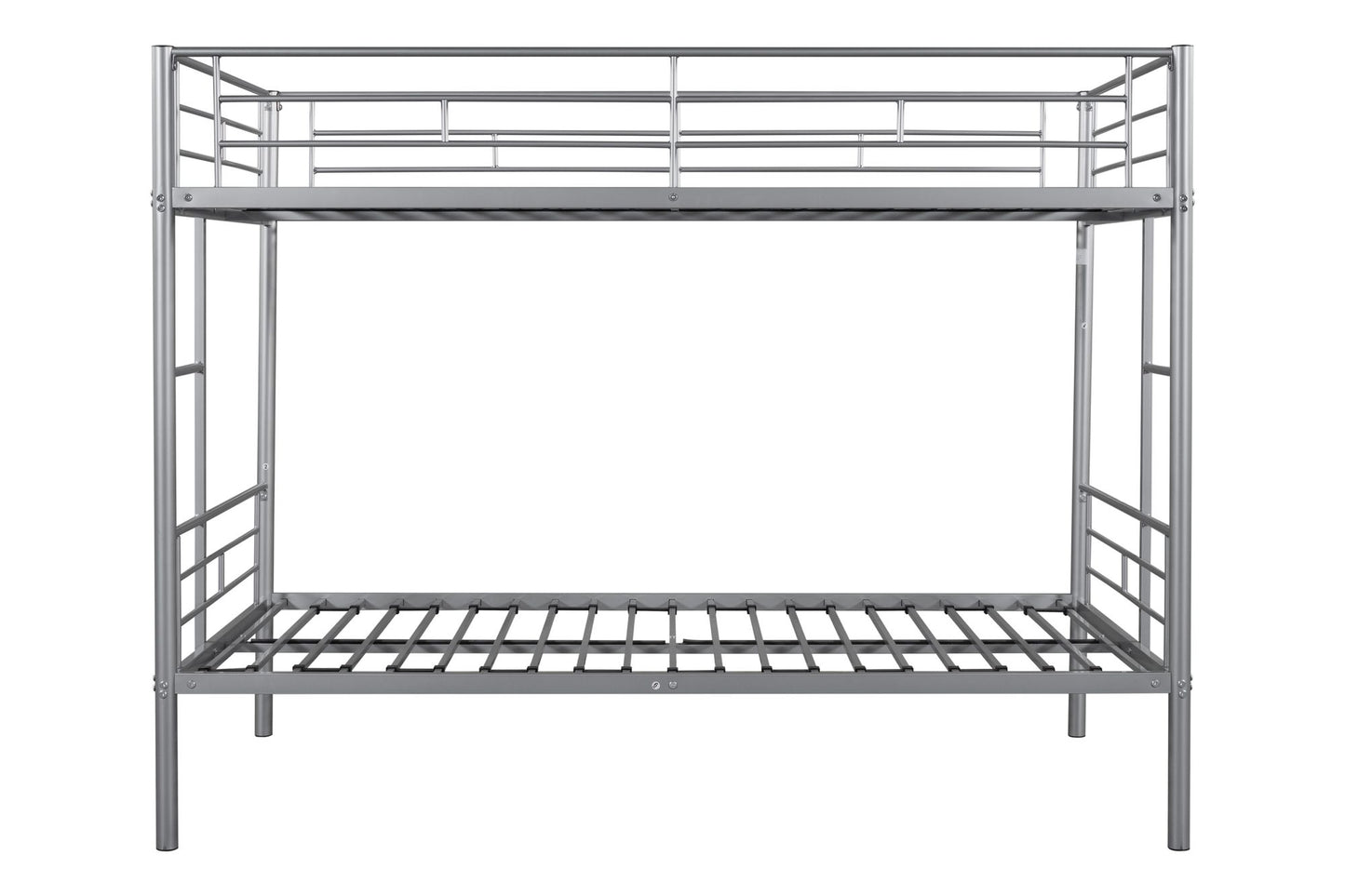 Twin Over Twin House Bunk Bed | Metal Bed Frame with Built-in Ladder