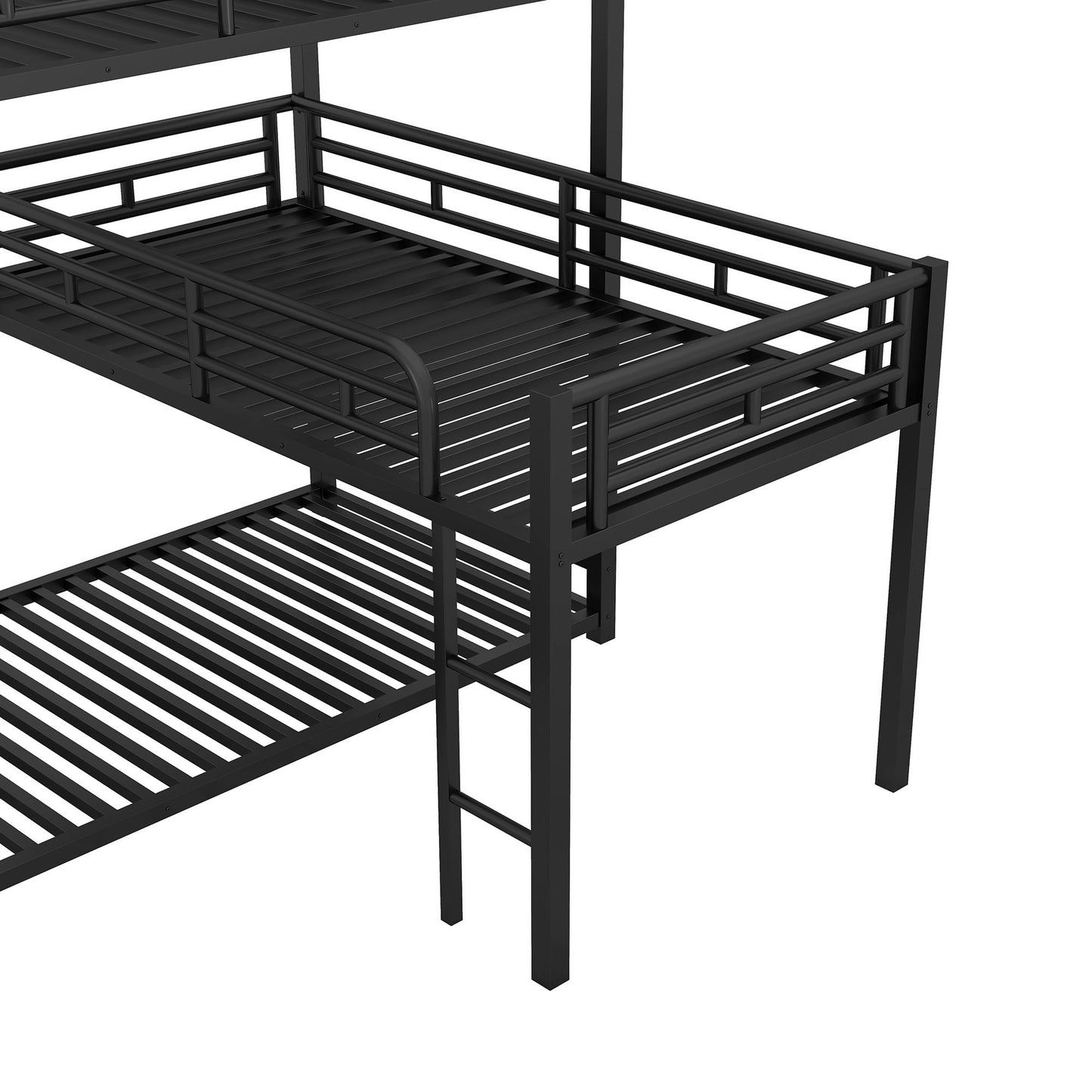 L-shaped Metal Triple Twin Size Bunk Bed | Twin Bunk Beds for Kids