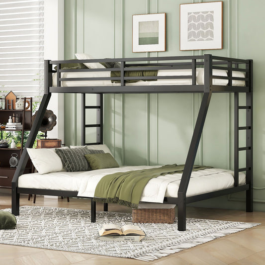 Bunk Bed for Teens and Adults | Twin Over Queen Bunk Bed Metal