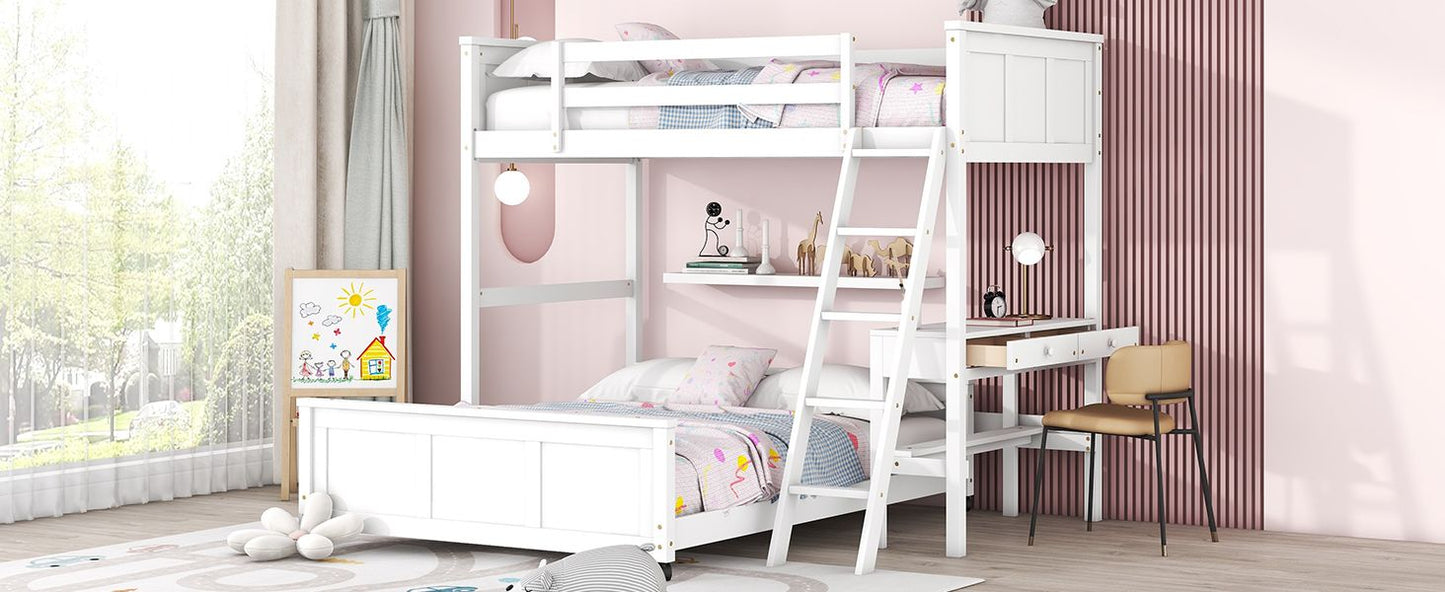 White Twin Over Full Bunk Bed | Twin Bunk Beds for Kids