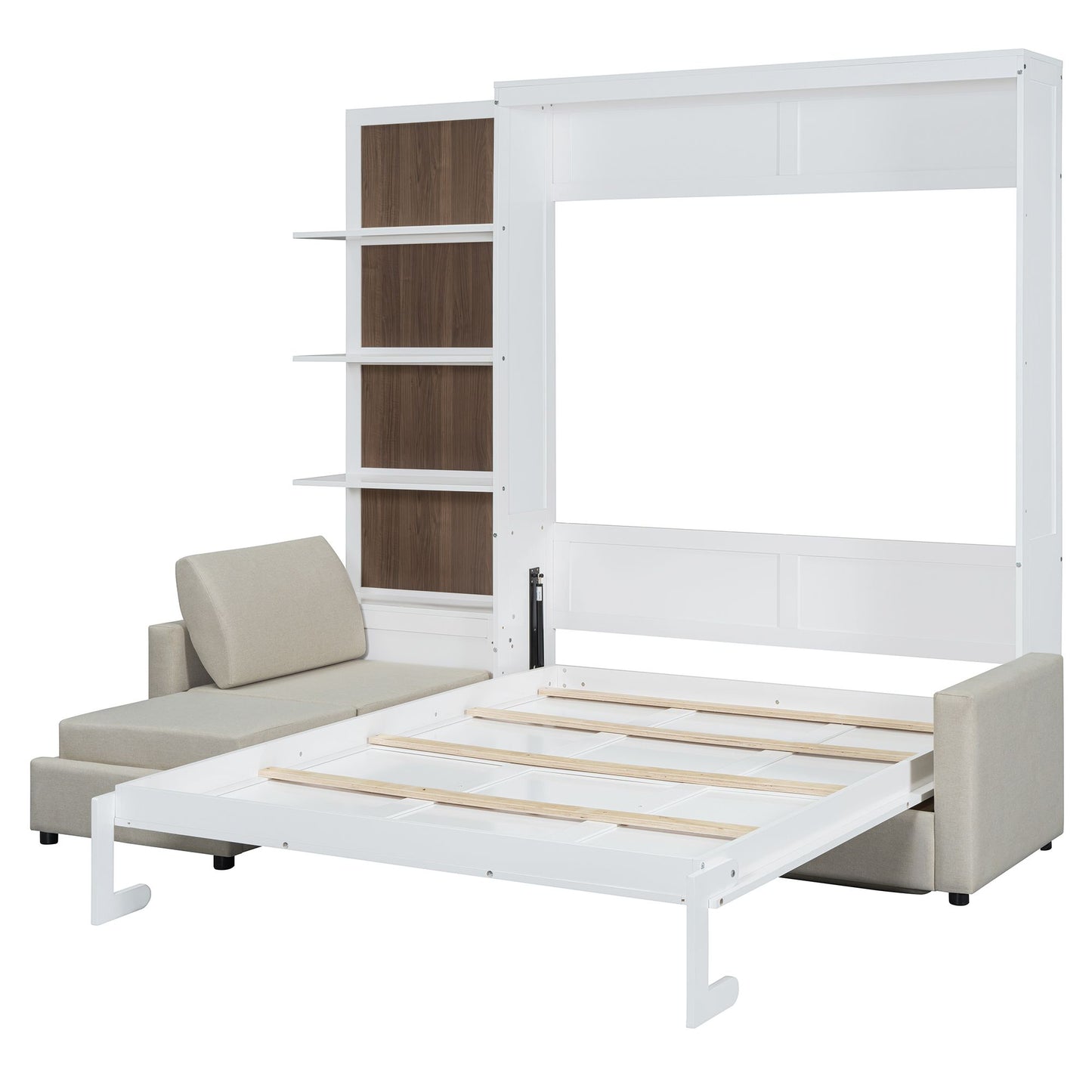 Queen Size Murphy Bed | with Sofa and Shelves