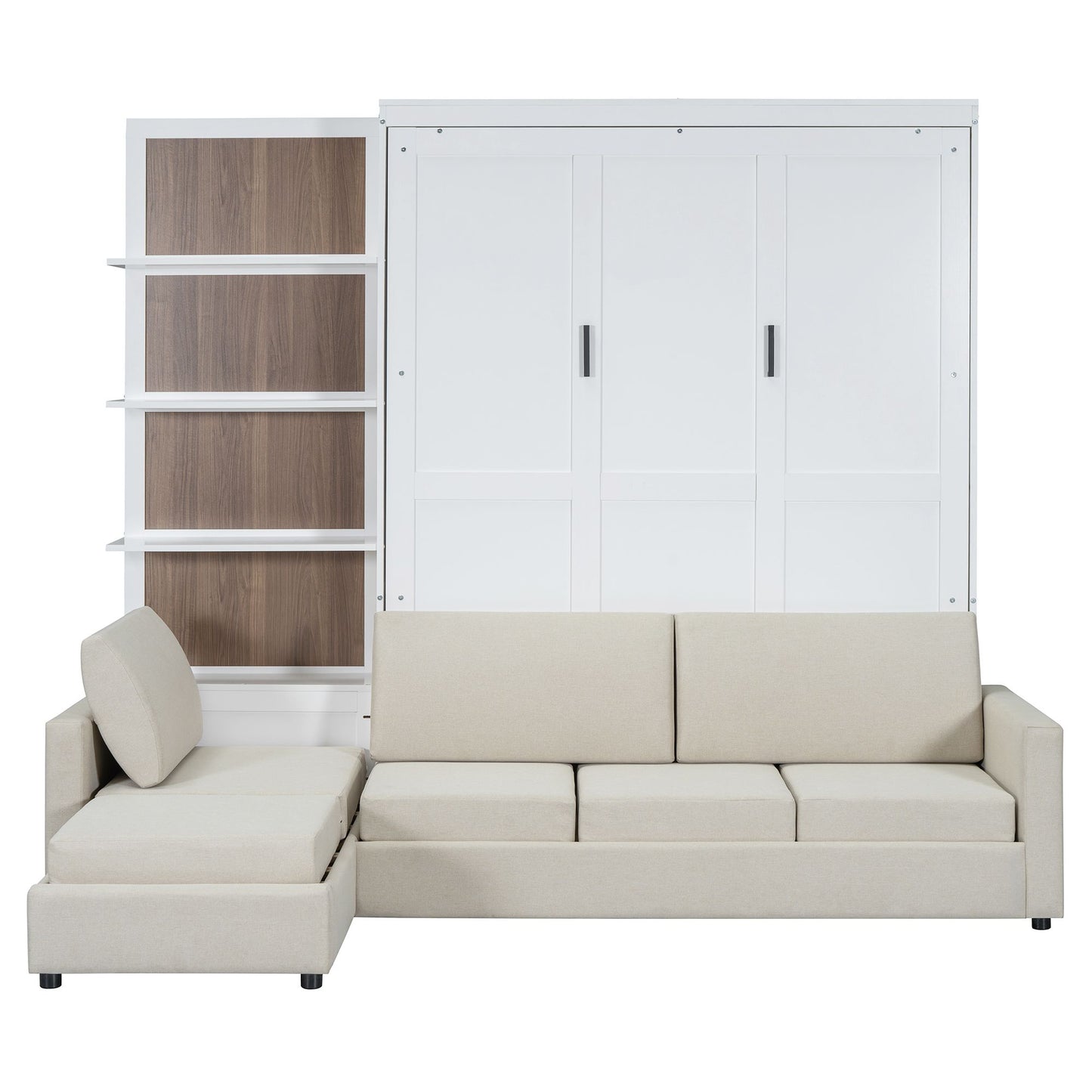 Queen Size Murphy Bed | with Sofa and Shelves