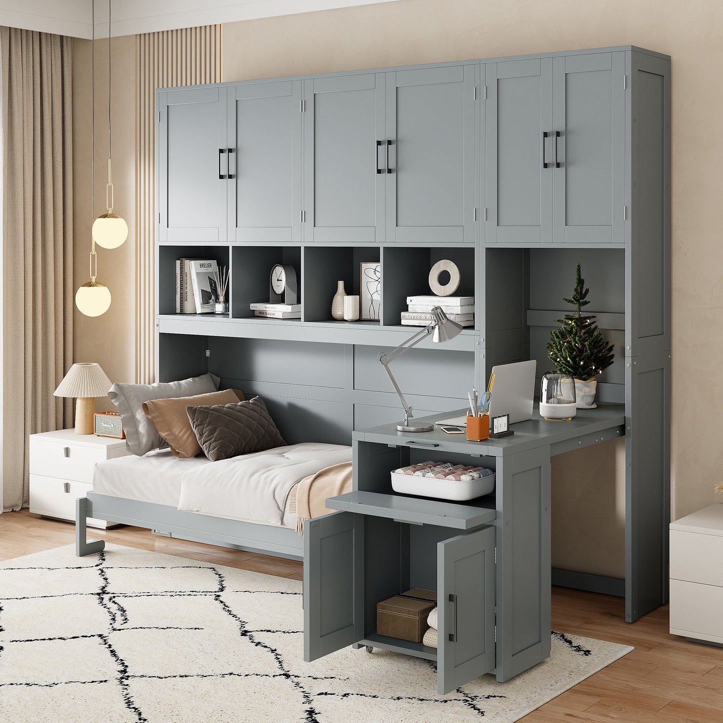 Twin Size Murphy with Closet | Murphy Bed for Kids