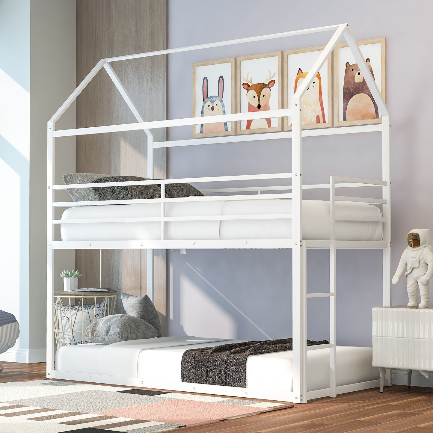 Twin Over Twin House Bunk Bed | Twin Bunk Beds for Kids