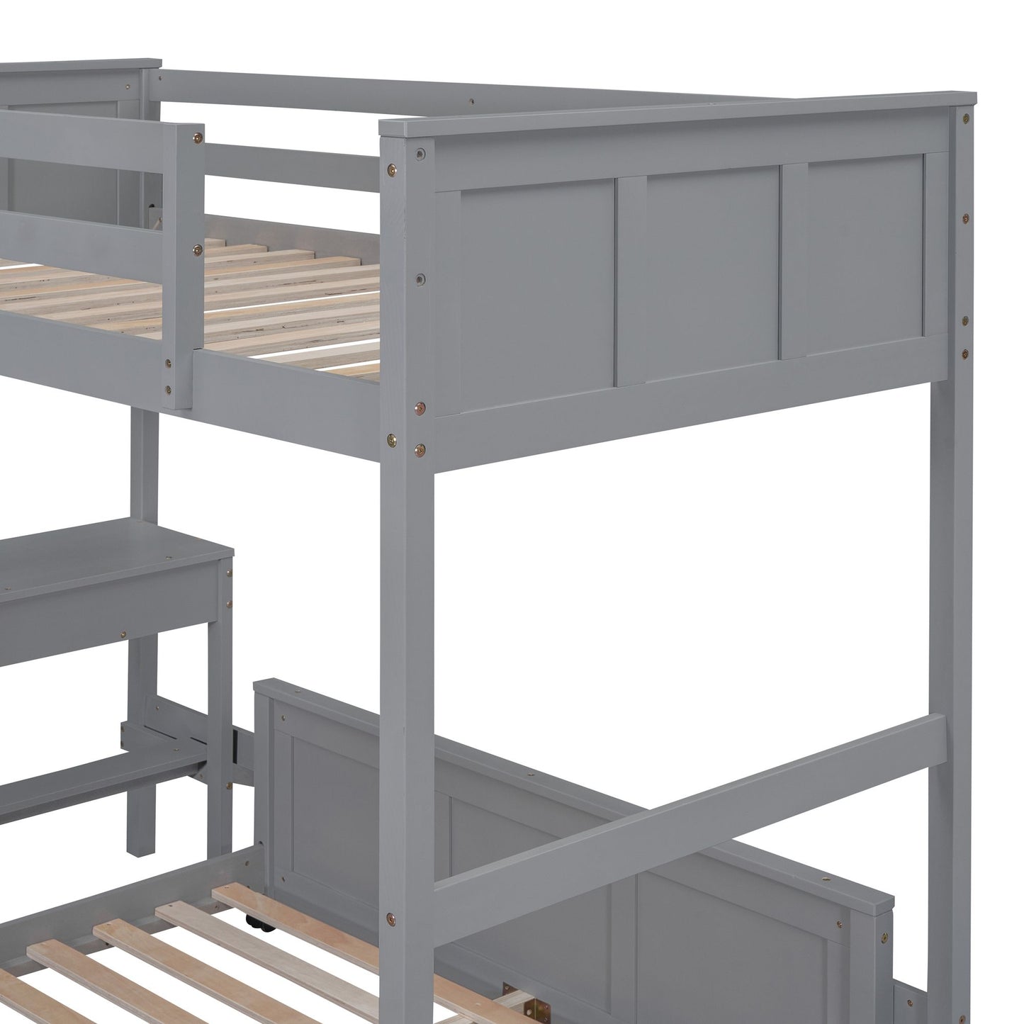 Gray Twin Over Full Bunk Bed | Twin Bunk Beds for Kids