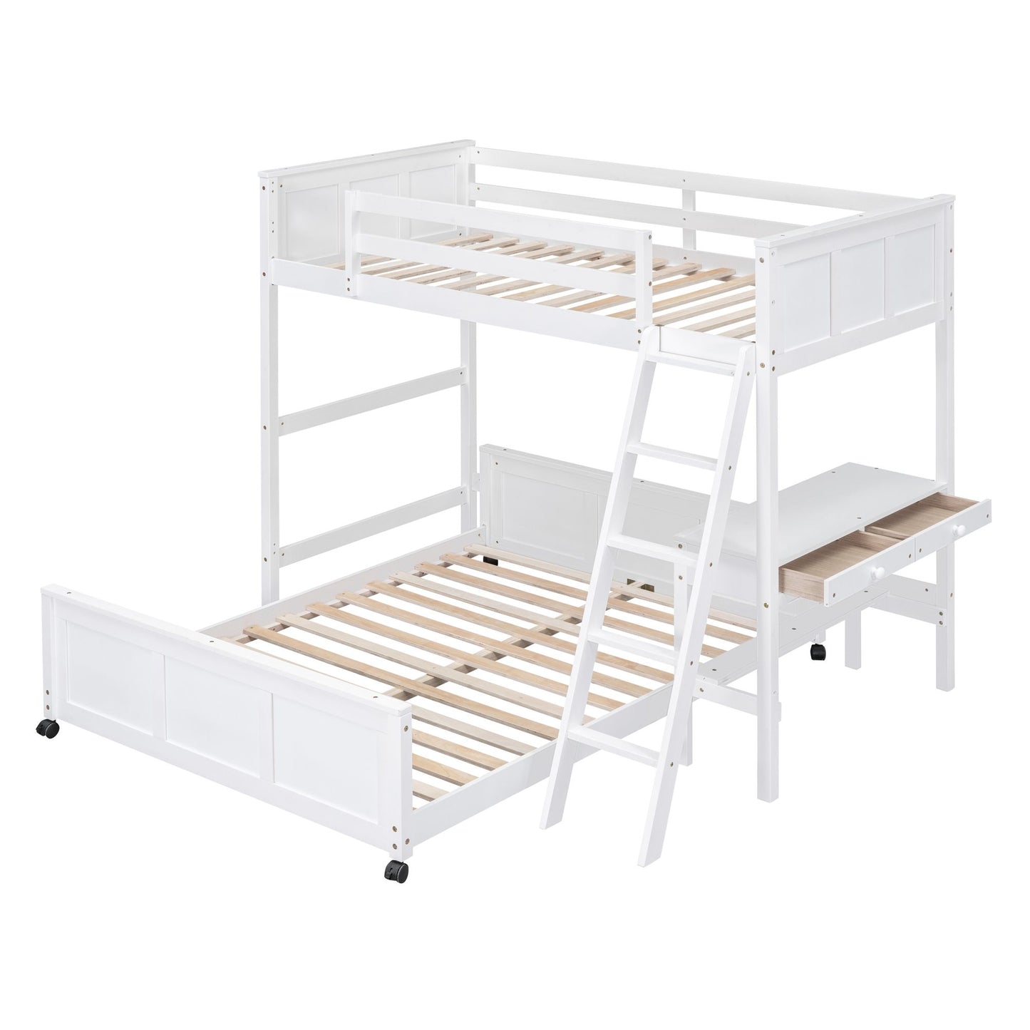 Twin Over Full Bunk Bed with Desk