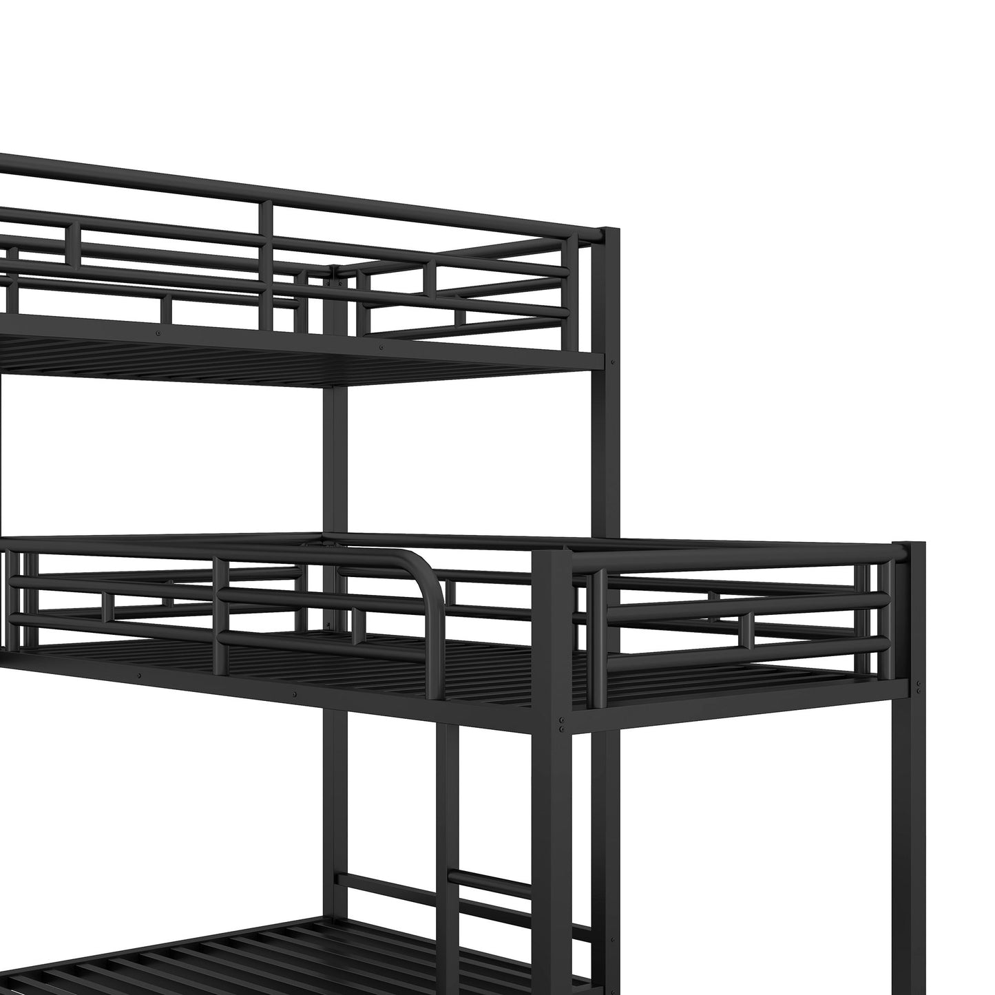 L-shaped Metal Triple Twin Size Bunk Bed | Twin Bunk Beds for Kids