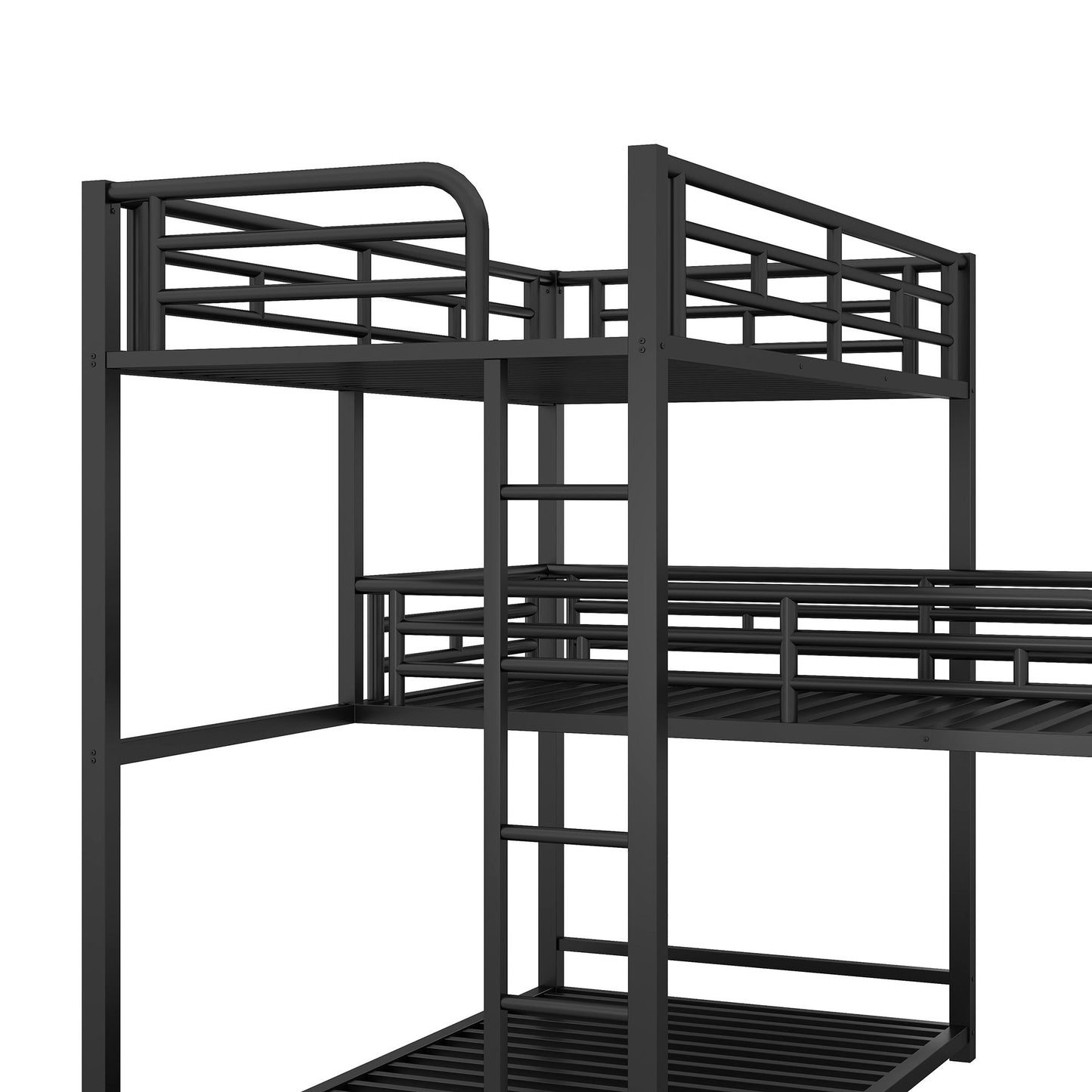 L-shaped Metal Triple Twin Size Bunk Bed | Twin Bunk Beds for Kids