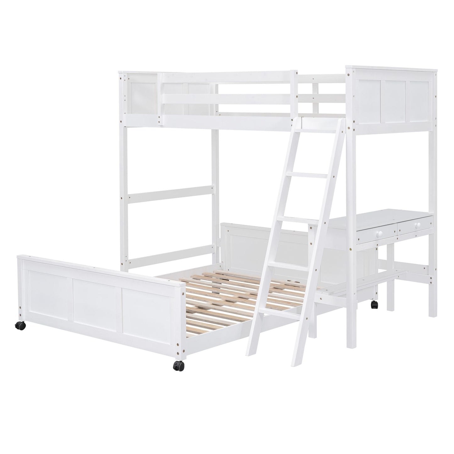 Twin Over Full Bunk Bed with Desk