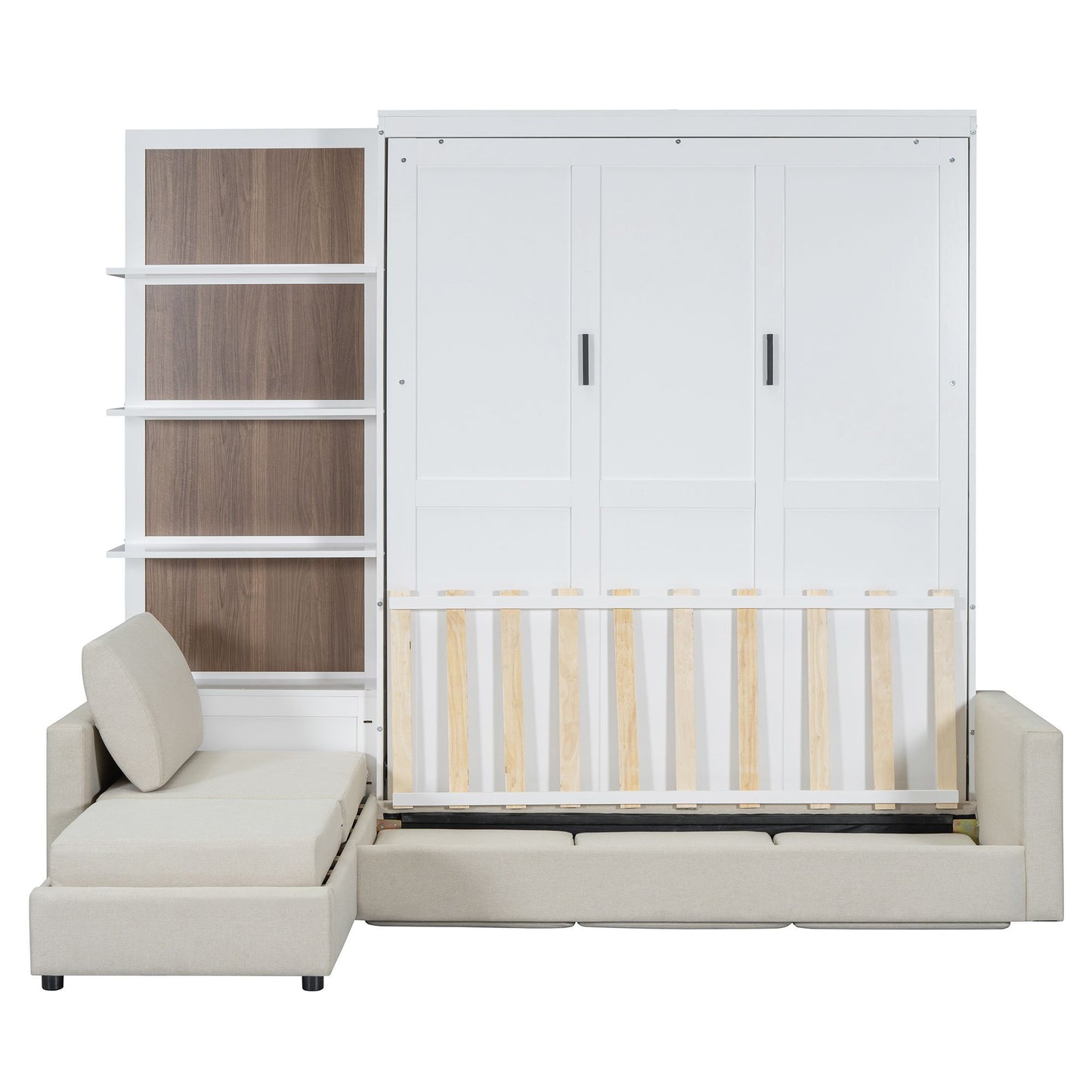 Queen Size Murphy Bed | with Sofa and Shelves