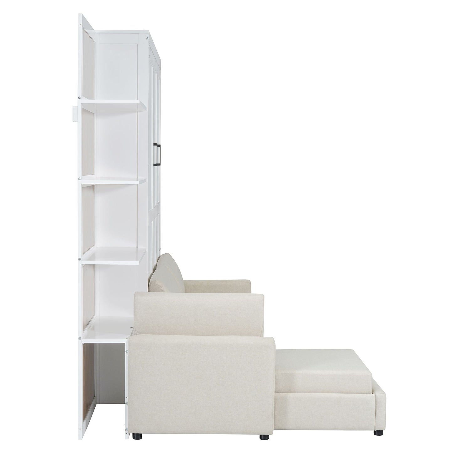 Queen Size Murphy Bed | with Sofa and Shelves