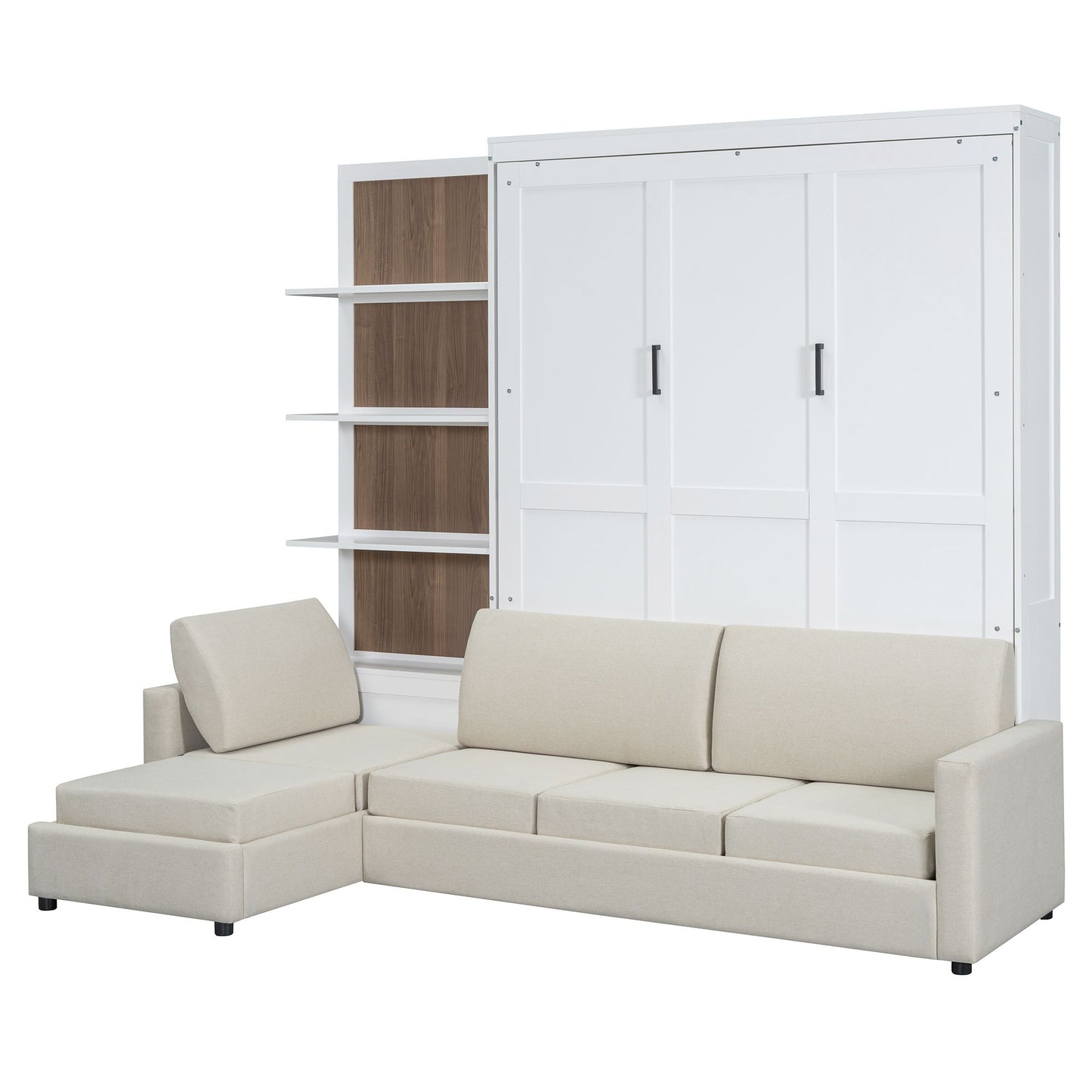 Queen Size Murphy Bed | with Sofa and Shelves