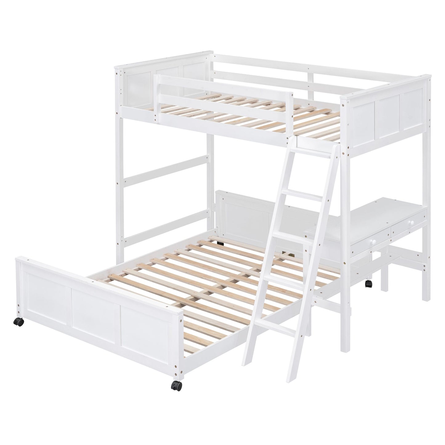 Twin Over Full Bunk Bed with Desk