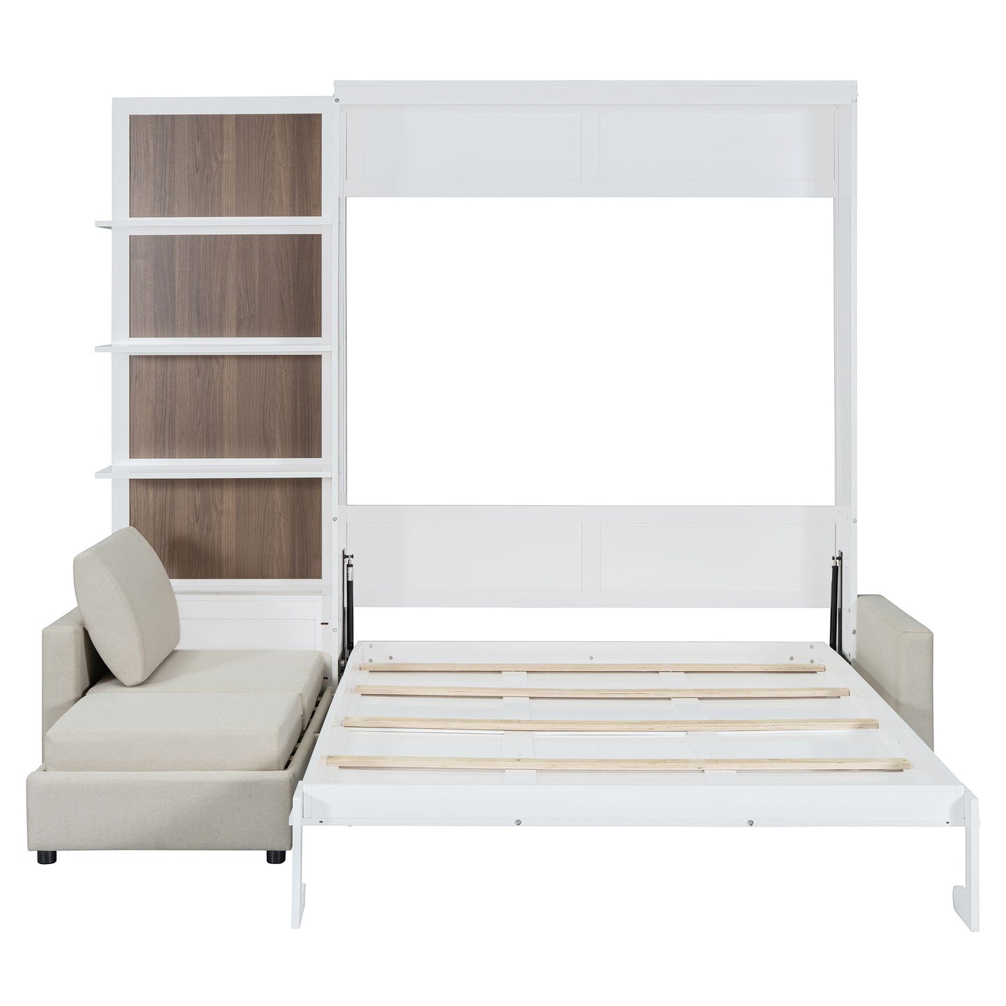 Queen Size Murphy Bed | with Sofa and Shelves