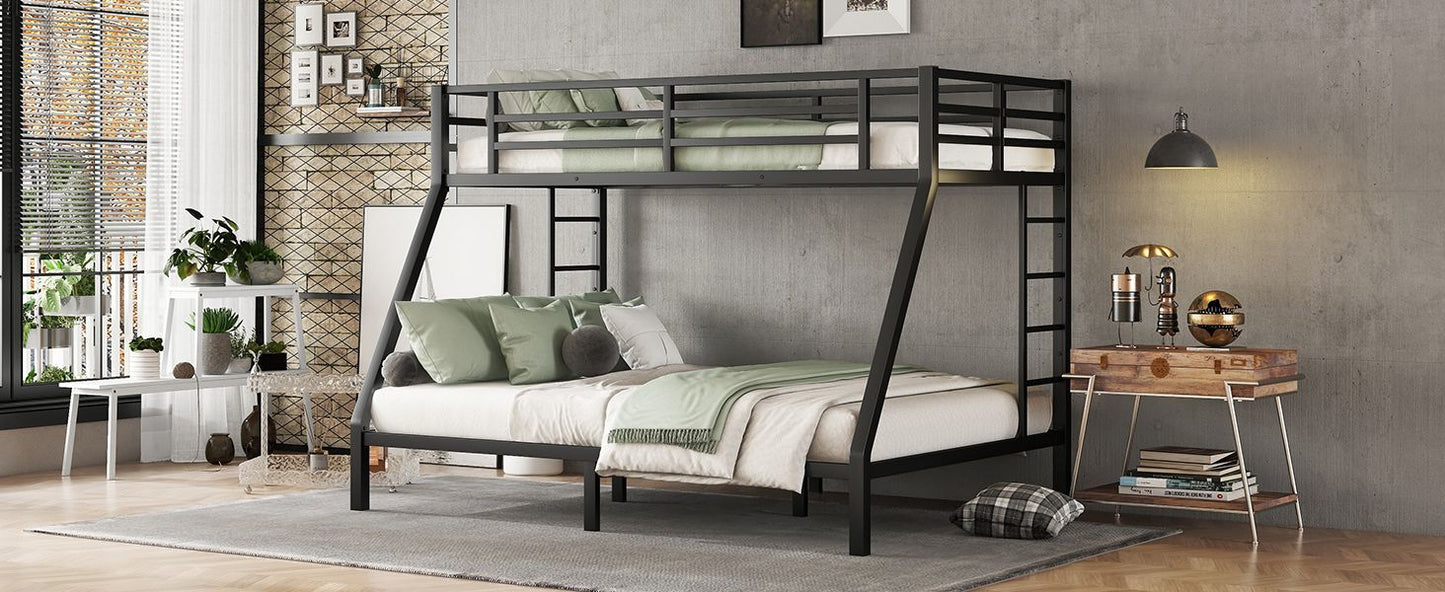 Bunk Bed for Teens and Adults | Twin Over Queen Bunk Bed Metal