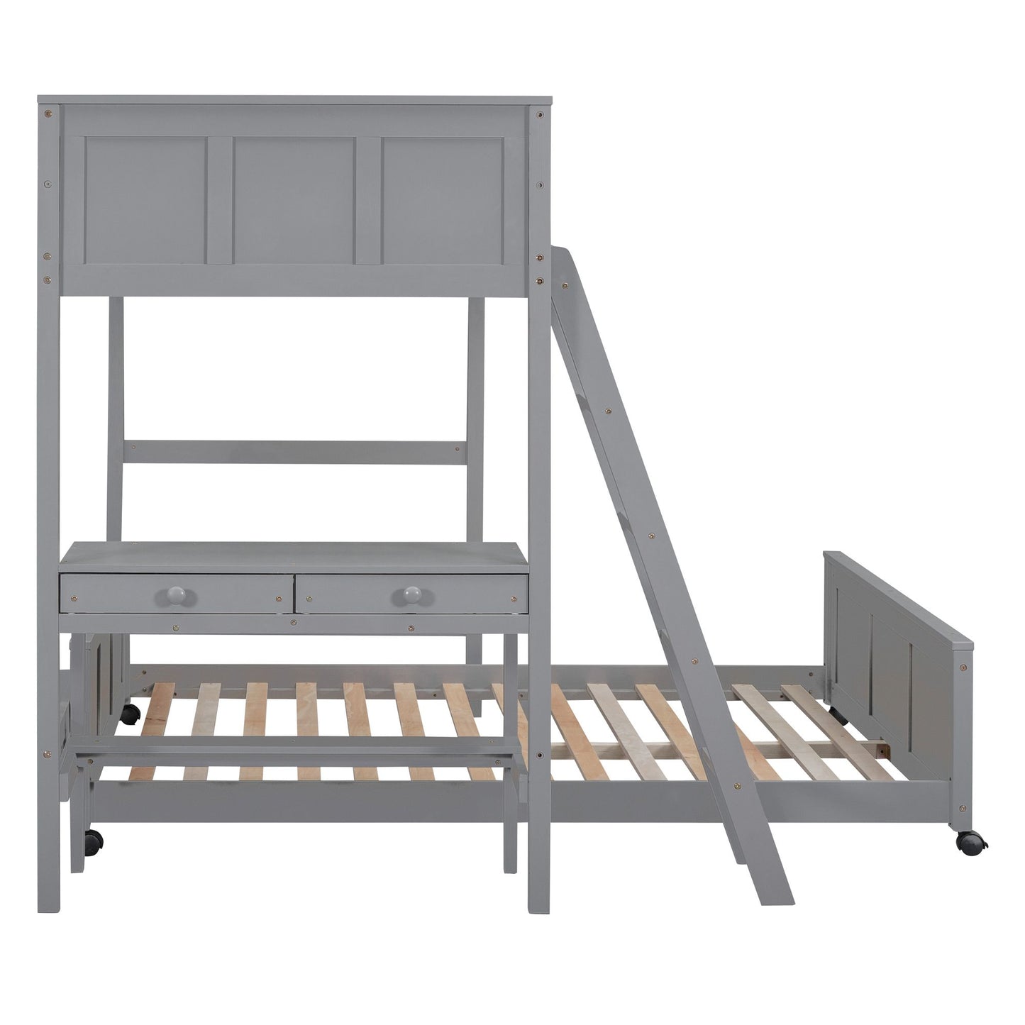 Gray Twin Over Full Bunk Bed | Twin Bunk Beds for Kids