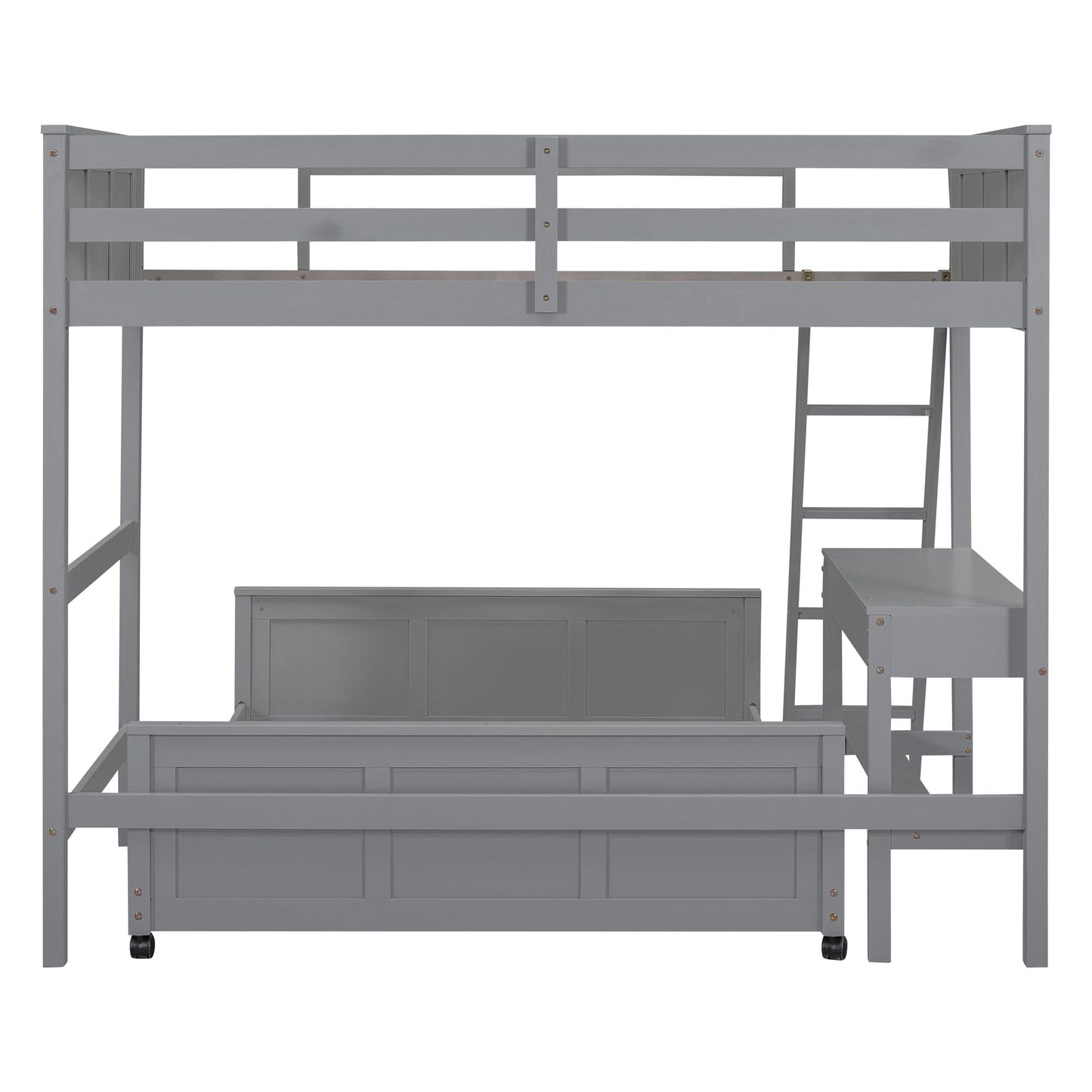 Gray Twin Over Full Bunk Bed | Twin Bunk Beds for Kids