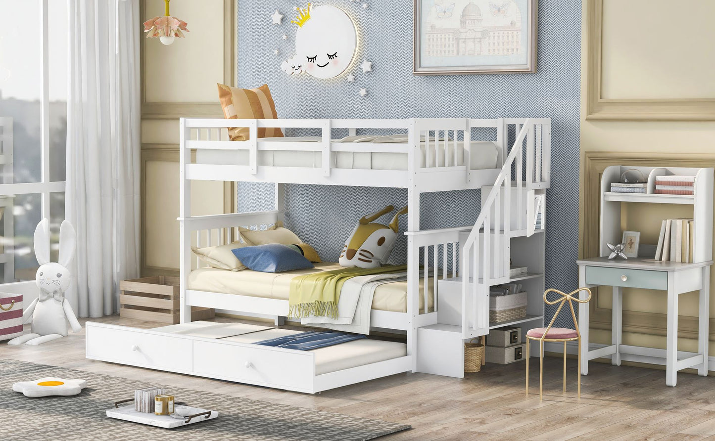 Stairway Twin-Over-Twin Bunk Bed | Twin Bunk Beds for Kids