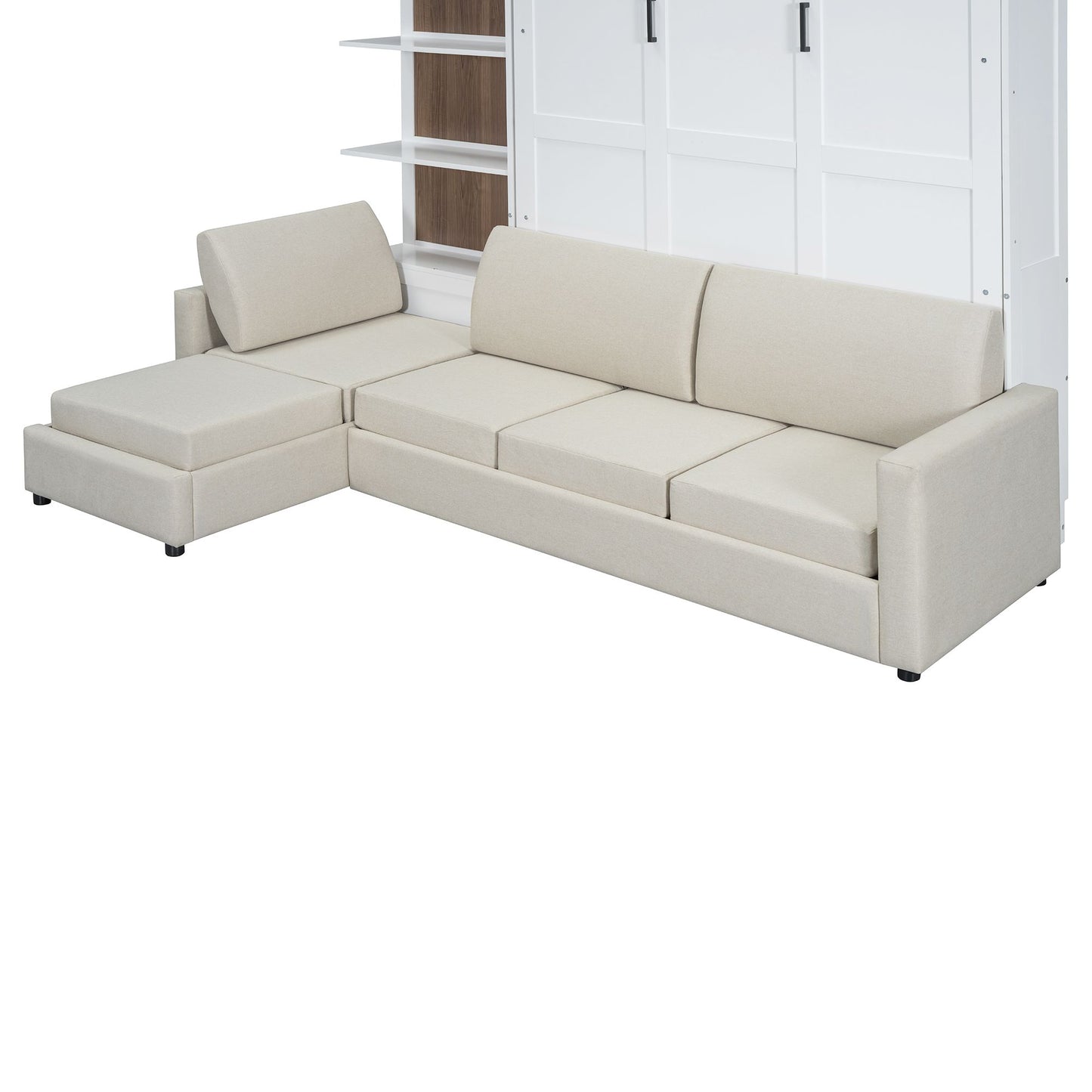 Queen Size Murphy Bed | with Sofa and Shelves