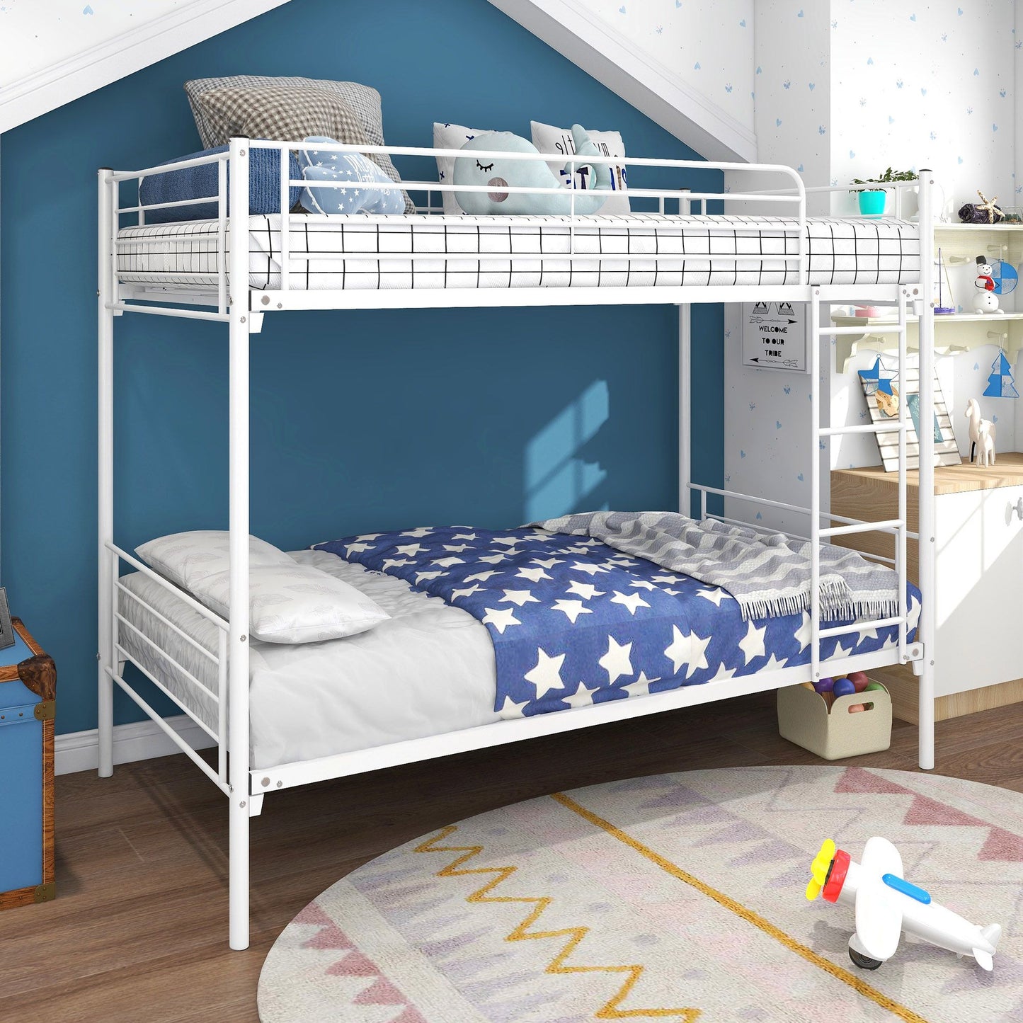 Twin-Over-Twin Bunk Bed with Ladder | Twin Bunk Beds for Kids