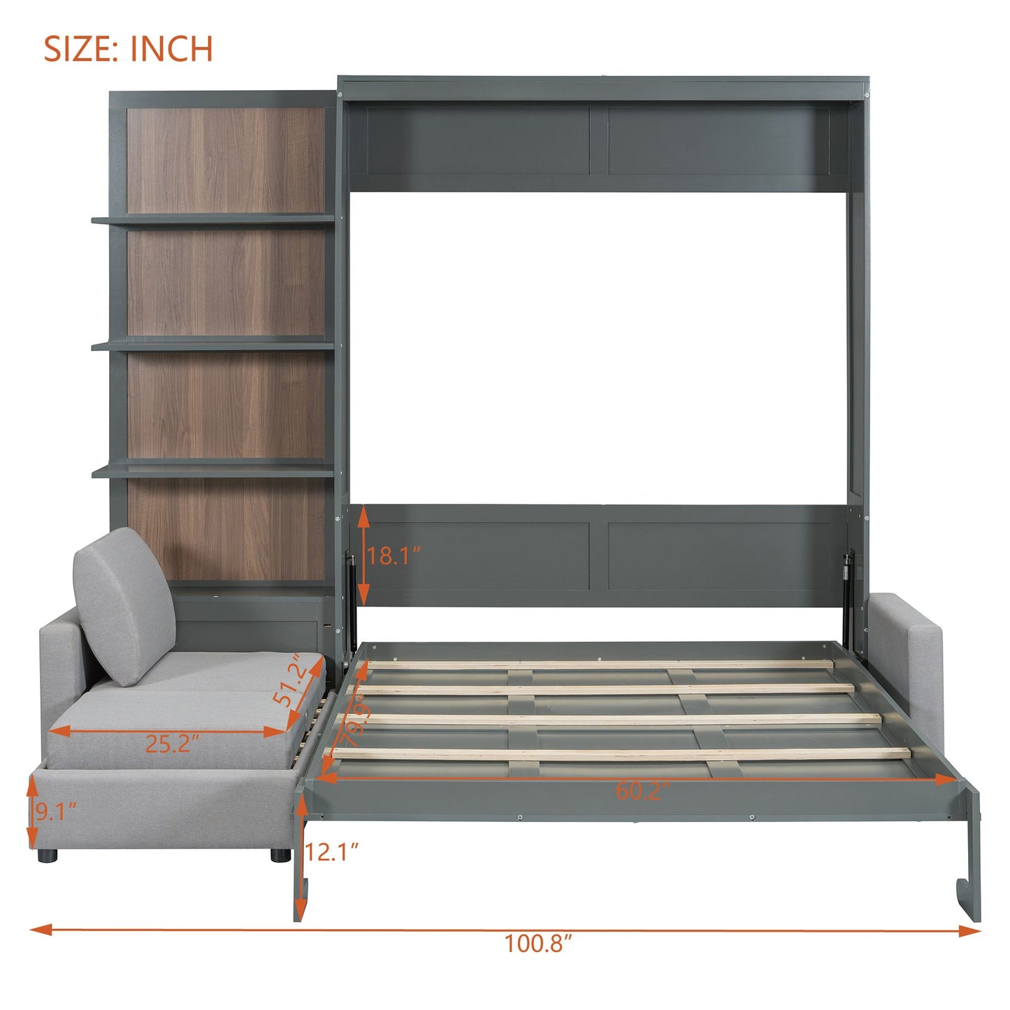 Queen Size Murphy Bed with Sofa | Murphy Bed