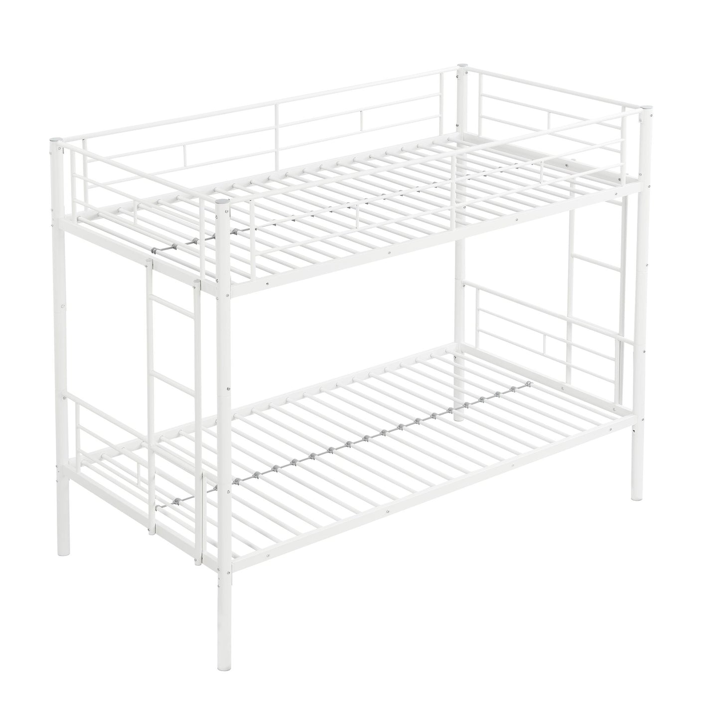 Bunk Bed Twin Over Twin Size with 2 Ladders and Full-Length Guardrail | Twin Bunk Beds for Kids