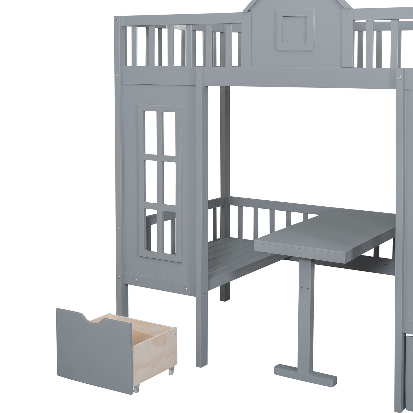 Twin-Over-Twin Bunk Bed with Changeable Table | Twin Bunk Beds for Kids