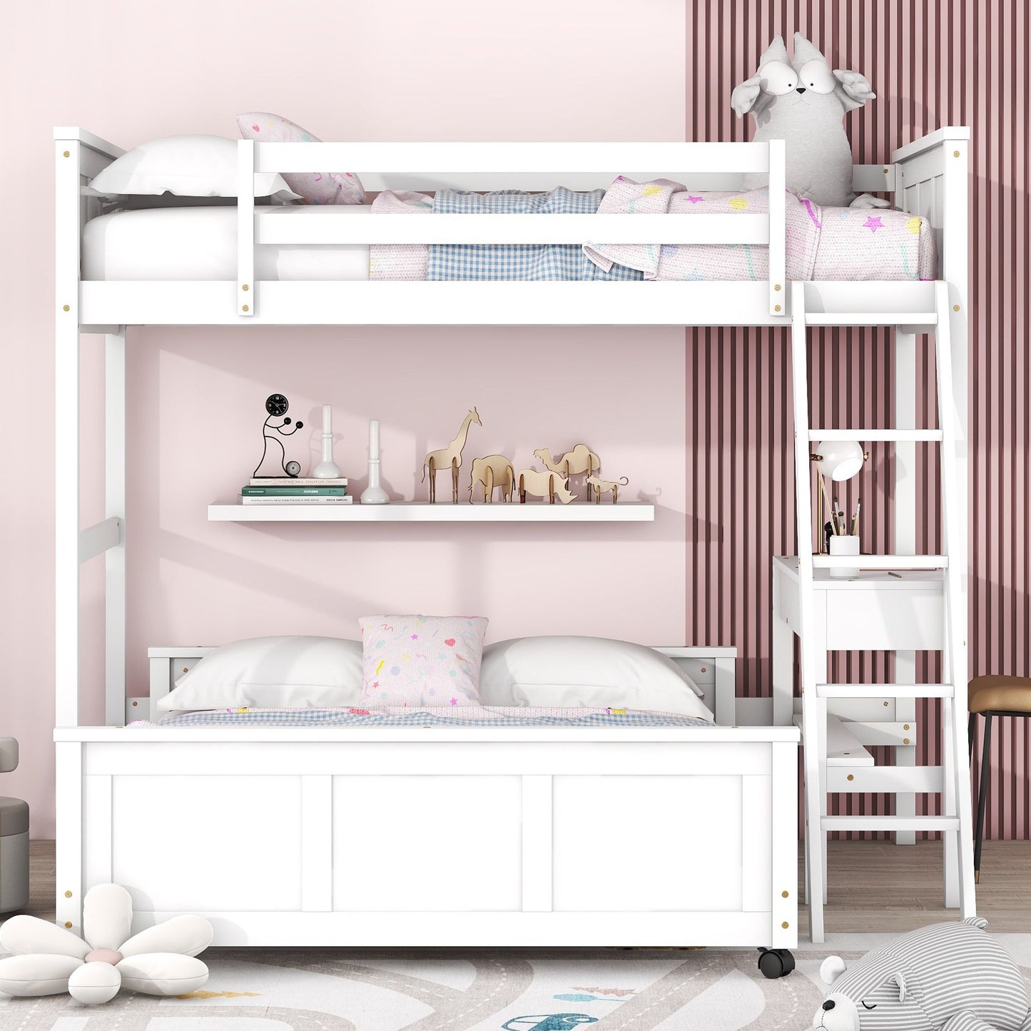 White Twin Over Full Bunk Bed | Twin Bunk Beds for Kids