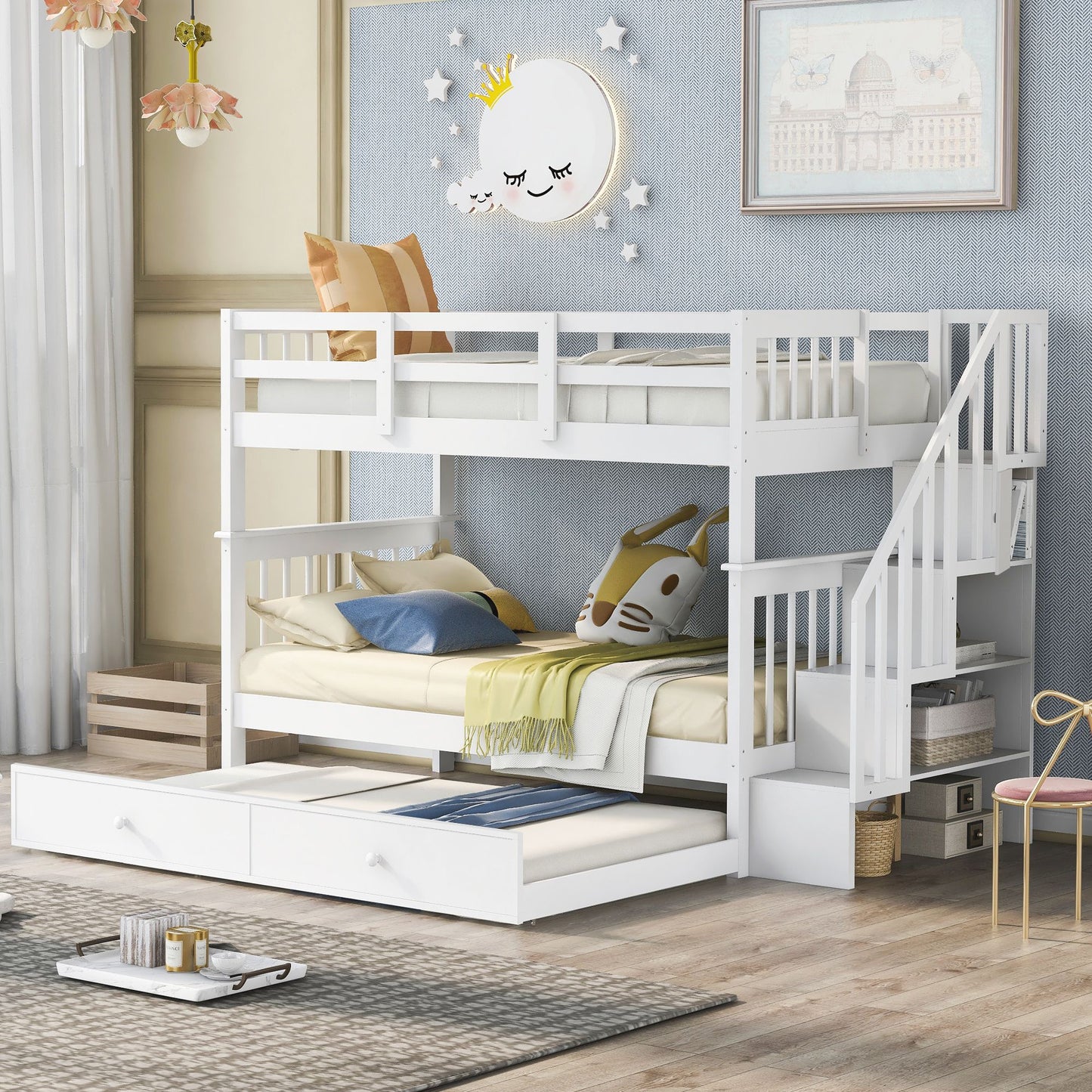 Stairway Twin-Over-Twin Bunk Bed | Twin Bunk Beds for Kids