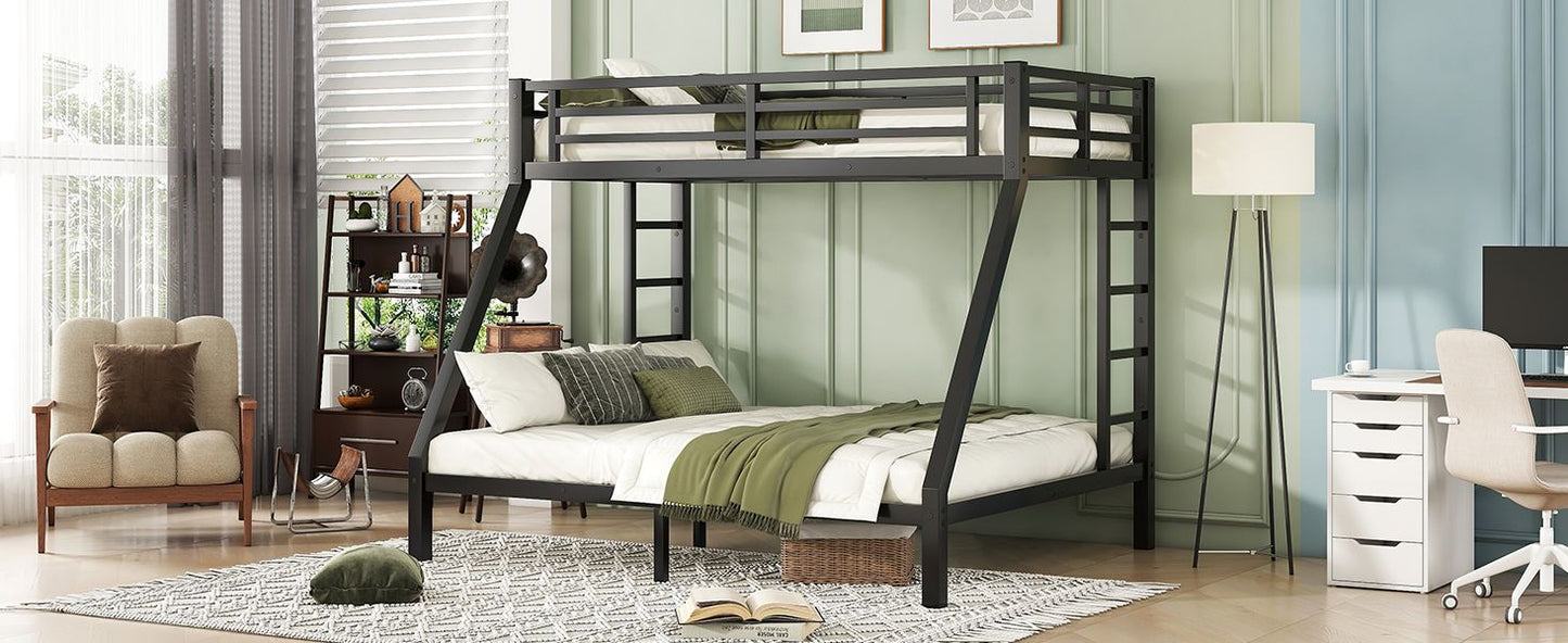 Bunk Bed for Teens and Adults | Twin Over Queen Bunk Bed Metal