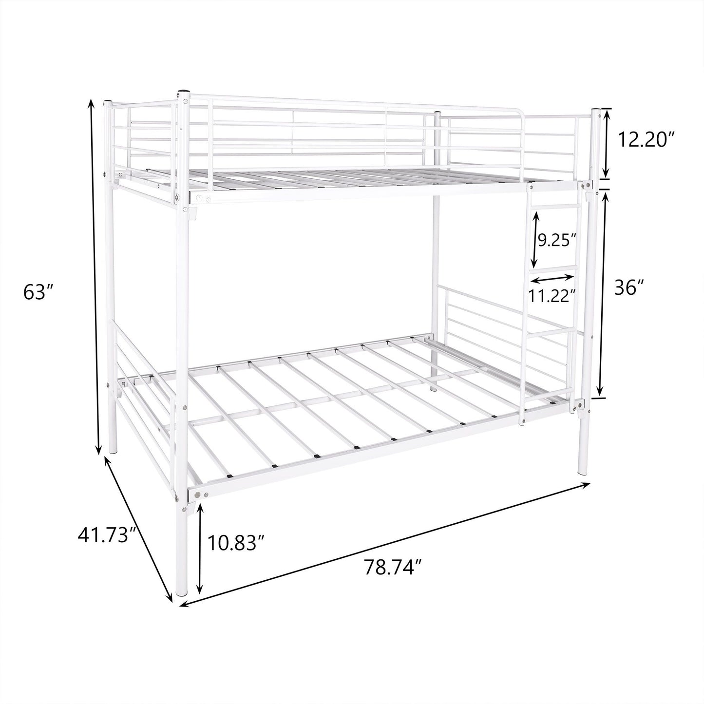 Twin-Over-Twin Bunk Bed with Ladder | Twin Bunk Beds for Kids