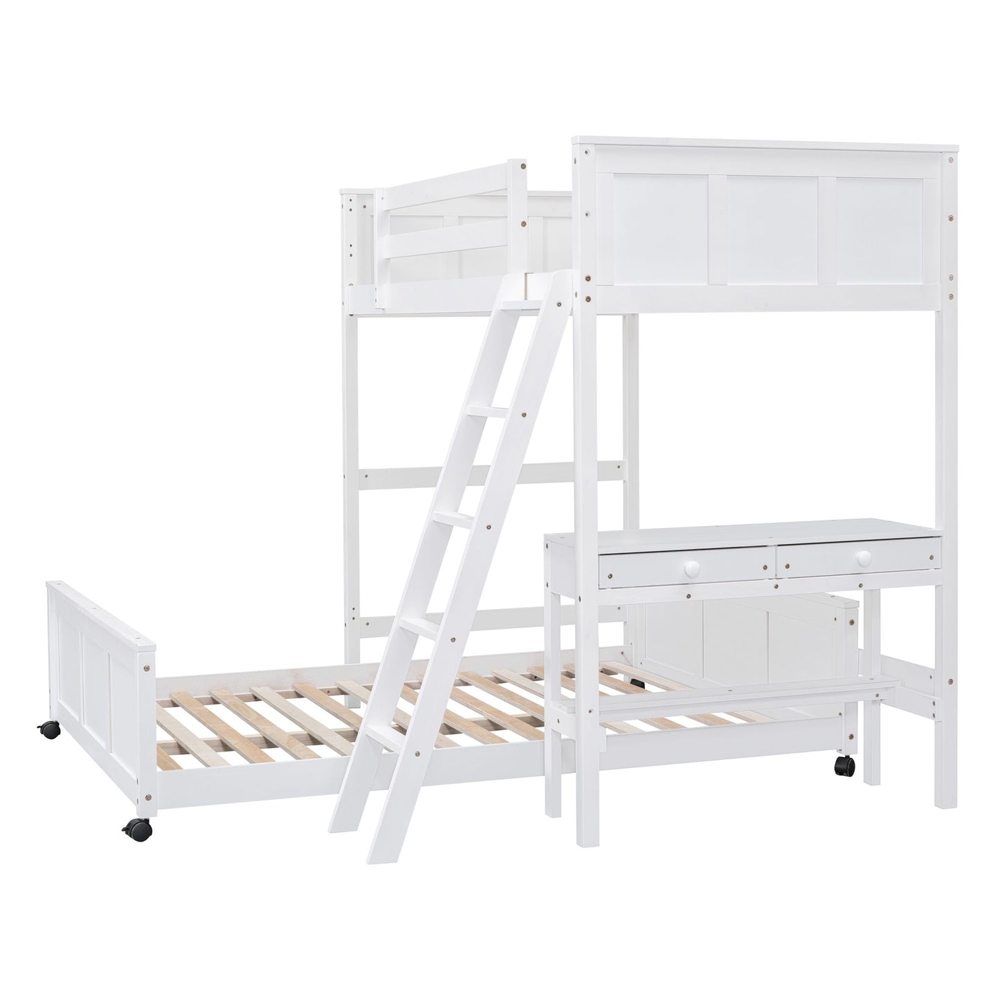 Twin Over Full Bunk Bed with Desk