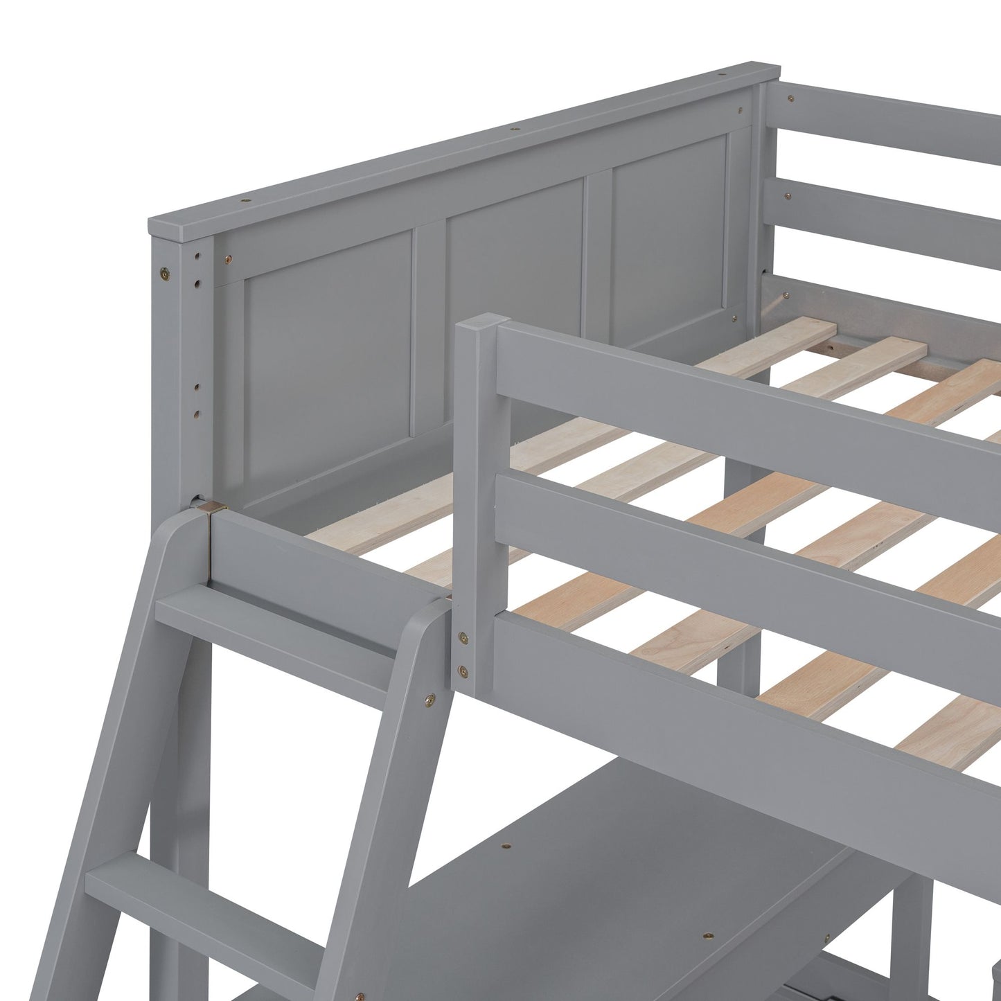 Gray Twin Over Full Bunk Bed | Twin Bunk Beds for Kids