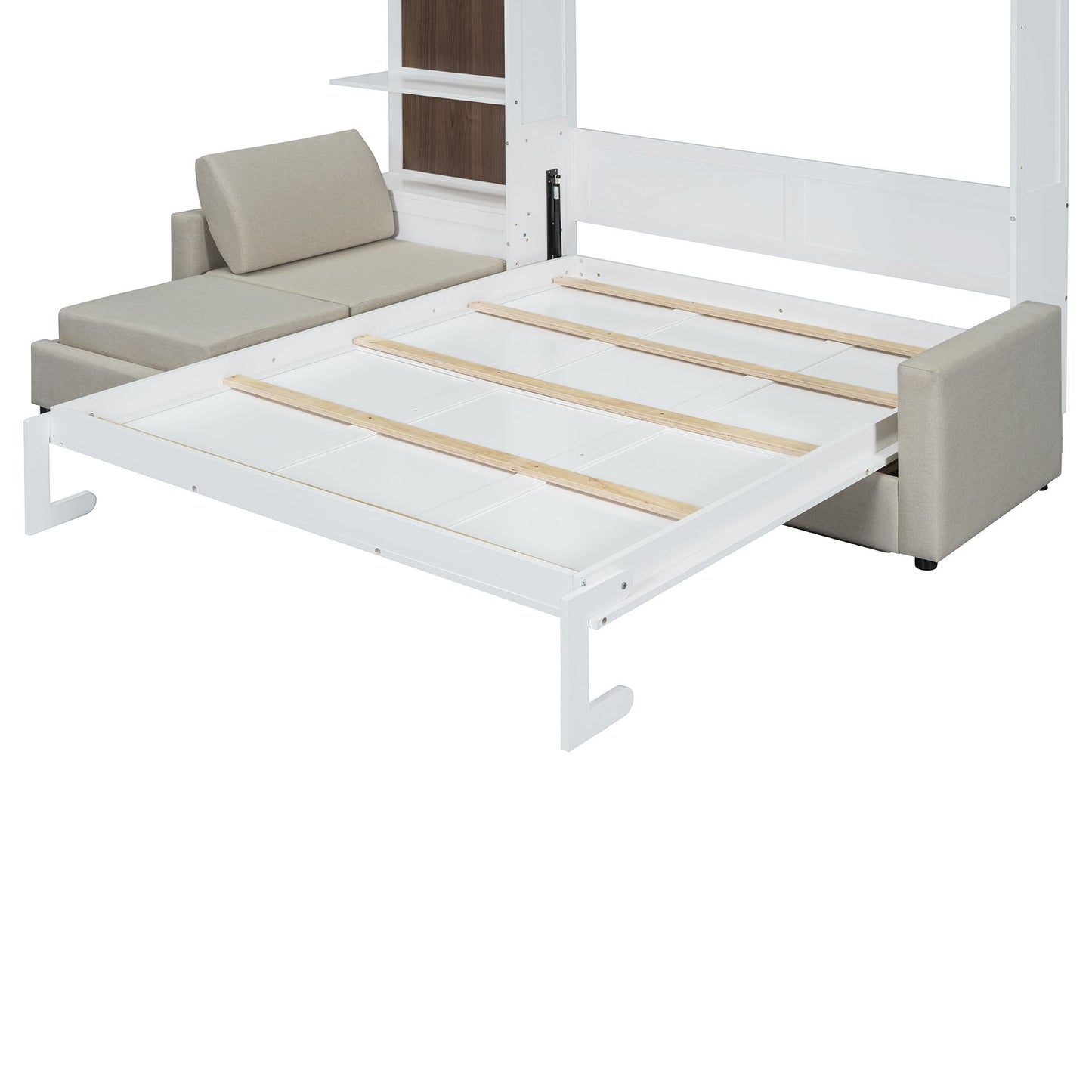 Queen Size Murphy Bed | with Sofa and Shelves